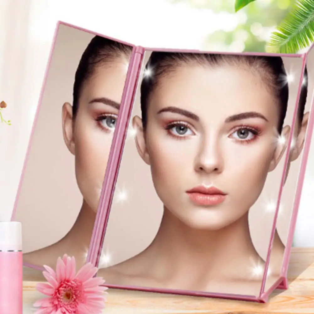 

Mirror Lamp LED Table Mirror Makeup Mirrors Magnifying Portable Folding Luminous USB for Home Decor Cosmetic Bathroom Beauty