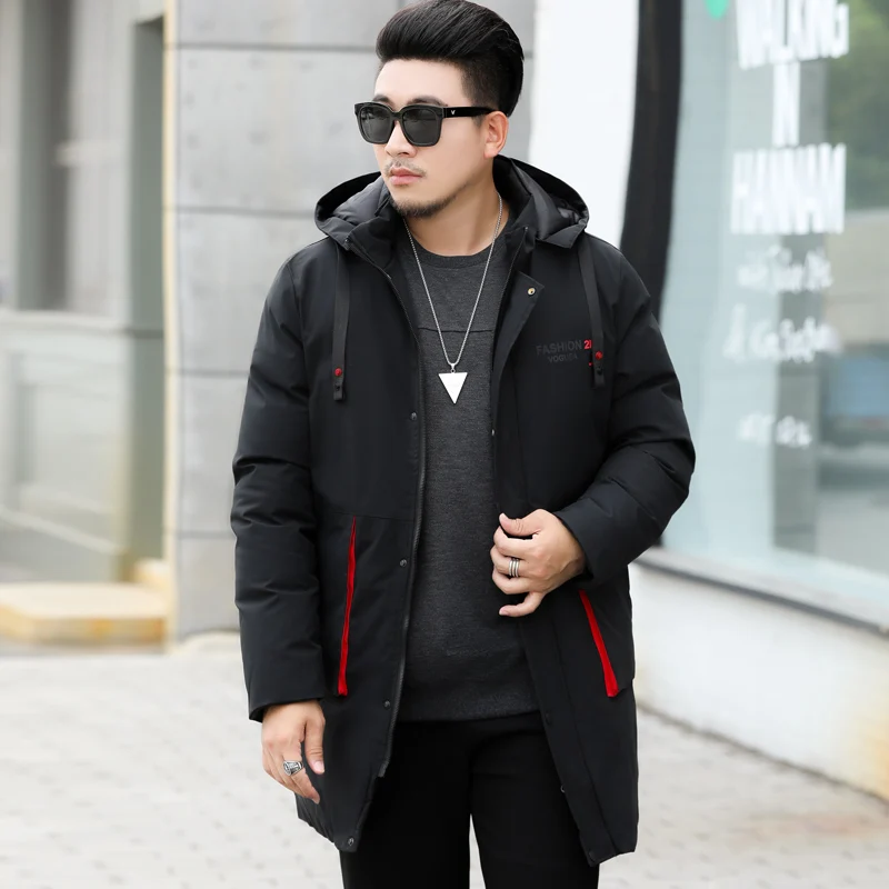 10XL 8XL 6XL long warm winter Jacket men windproof brand clothing male cotton autumn coat casual quality black down Parkas men - Цвет: Черный
