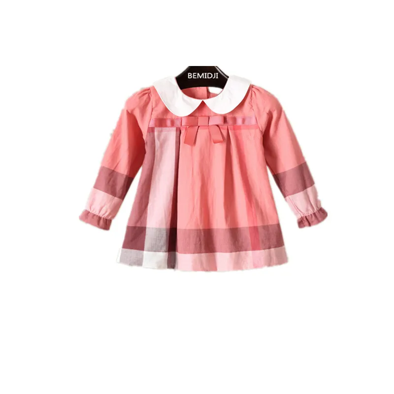 Autumn Dresses Girls 2019 Peter Pan Collar Long Sleeve Cotton Casual Dress For Kids Age 1-5Years Old | Детская одежда и обувь