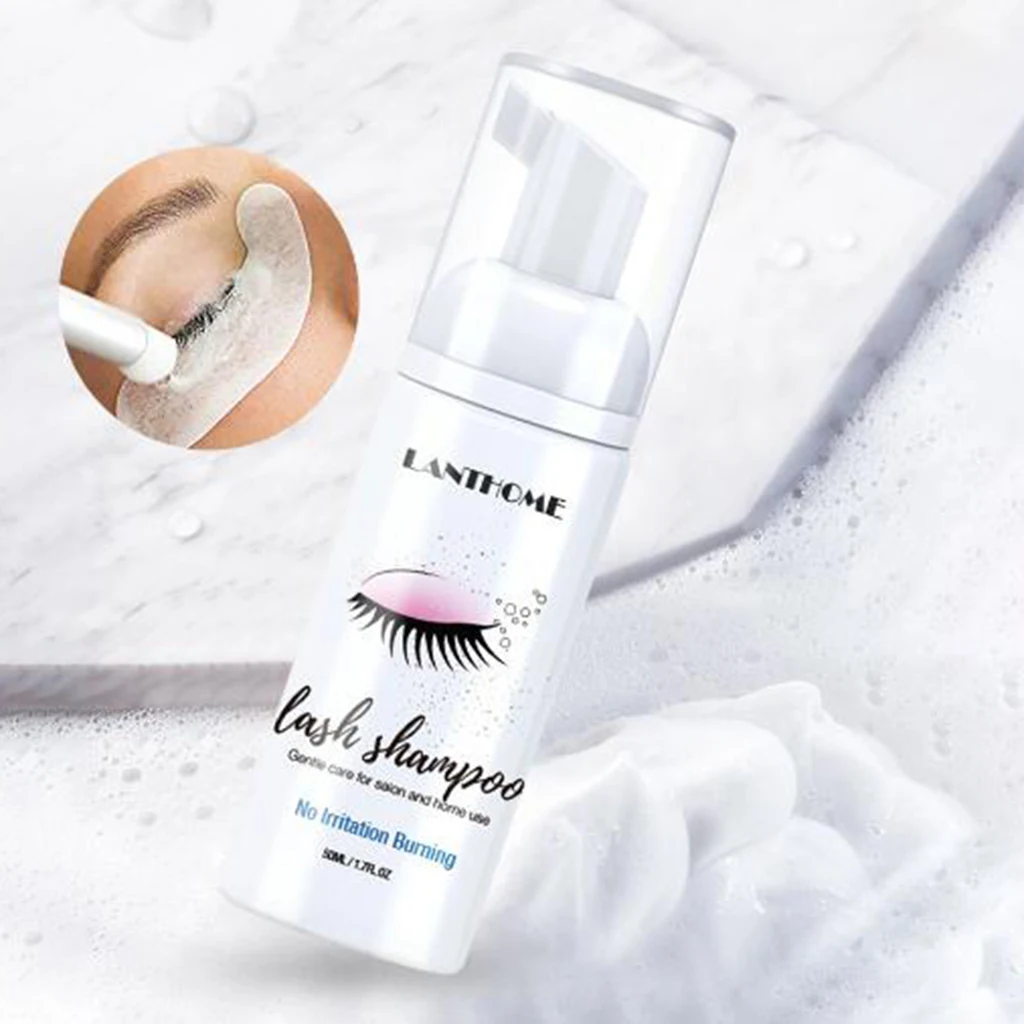 50ml Eyelash Extensions Brush Shampoo Kit Eyelash Extension Glue Eye