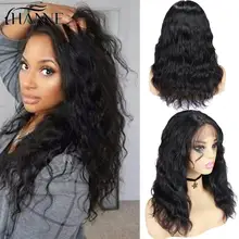 HANNE włosy ludzkie włosy peruki naturalne fale peruki Remy brazylijski środkowa koronkowa część peruka perruque cheveux humain dla czarnych kobiet