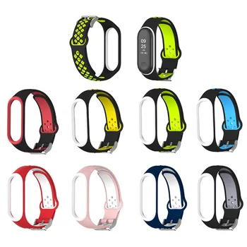 

For Xiaomi Mi Band 4 Strap Smart Accessories Replacement Waterproof Double Color Silicone Bracelet for Mi Band4 NFC Wrist Strap
