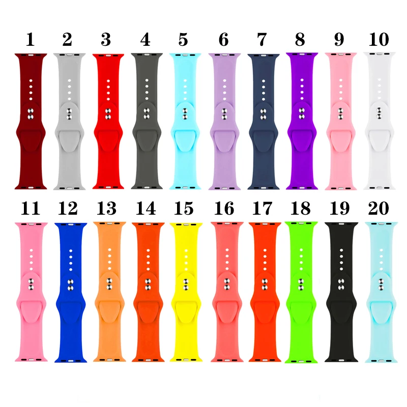 

Band strap for iwatch series 5 4 40MM 44MM For Apple Watch Series 4 3 38MM 42MM Soft Silicone Breathable Replacement Sport Strap