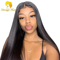 Shengji 13x6 Синтетические волосы на кружеве человеческих волос парики для волос с детскими волосами прямые Синтетические волосы на кружеве