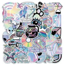 Mélange d'autocollants holographiques VSCO, 10/30/50 pièces, Stickers de dessin animé, Graffiti, mignon, Cool, pour ordinateur portable, fille, décalcomanies, DIY bricolage