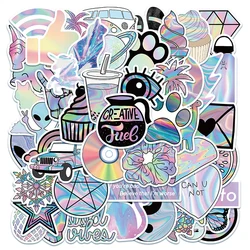 Mélange d'autocollants holographiques VSCO, 10/30/50 pièces, Stickers de dessin animé, Graffiti, mignon, Cool, pour ordinateur portable, fille, décalcomanies, DIY bricolage 
