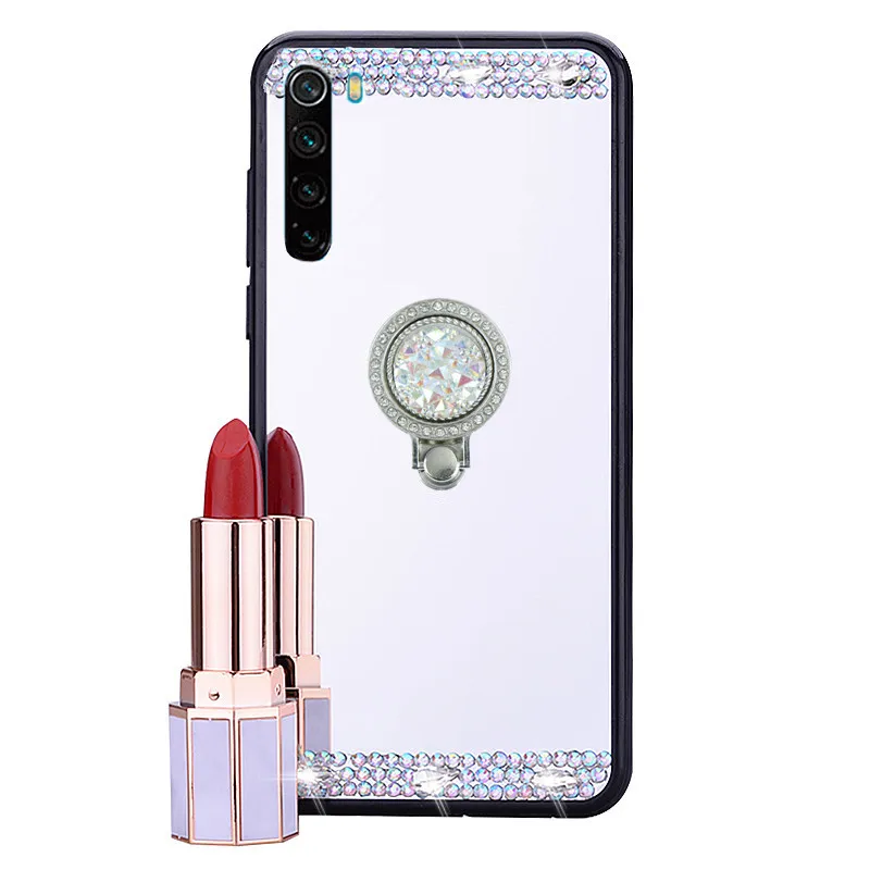 Зеркальный чехол с кольцом на Redmi Note 8 8T силиконовый чехол-подставка для Xiaomi Mi 9 7A 8A