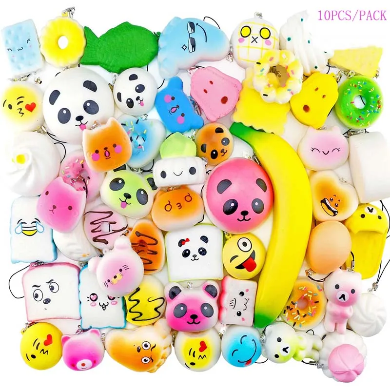 Squishy Fruit Watermelon Slice Smiley Emoji Faces Kawaii Squishies Slow Rising Squeeze Stress Reliver Toy Children Kids Gift Toy