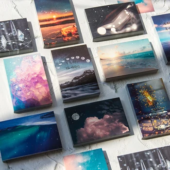 

100 Sheets Ins Style Rainbow Star Sunset Waves Loose Leaf Memo Pads Minimalist Write Down Points Artsy Style Memo Pads