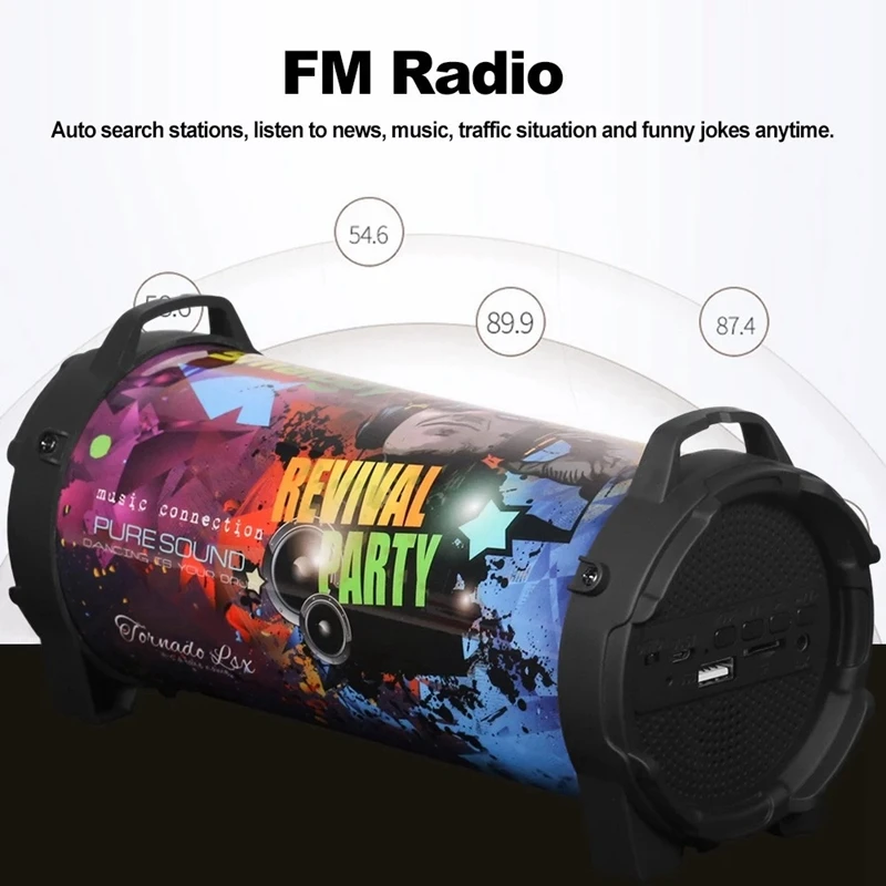 Smalody SL-10 беспроводной BT динамик 10 Вт Выходная мощность/стерео/бас/FM радио/TF слот для карт/U привод/AUX вход/микрофон/лямки/1200 мАч L