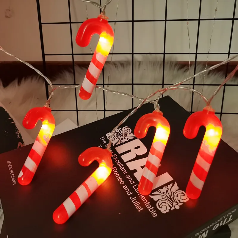 

LED Christmas Crutches String Lights Doorway Christmas Tree Decoration Fairy Lights Xmas Party Festival Atmosphere Garland