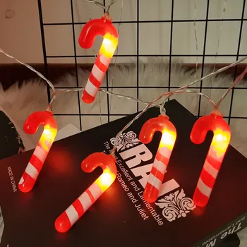 

LED Christmas Crutches String Lights Doorway Christmas Tree Decoration Fairy Lights Xmas Party Festival Atmosphere Garland