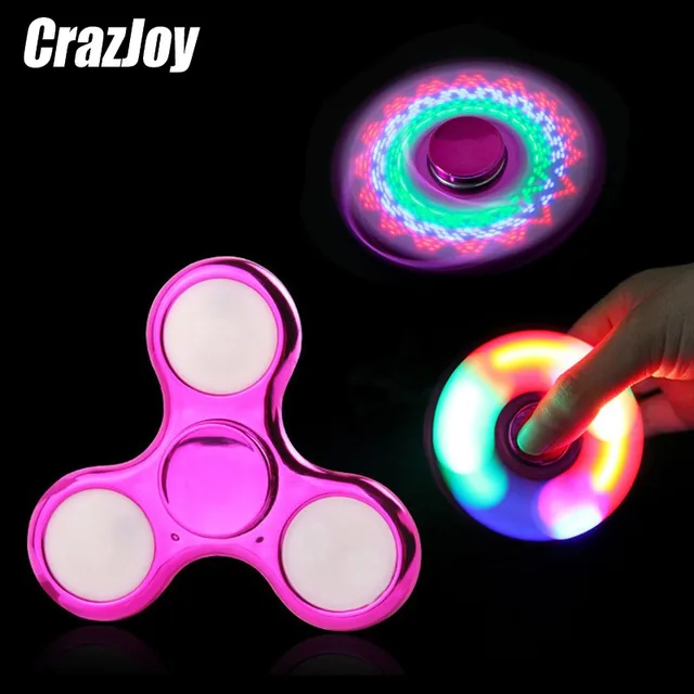 Colour Creative LED Light Dark Luminous Fidget Spinner Changes Antistress hand Spinner Stress Relief fidget Toys For Kids gifts 1