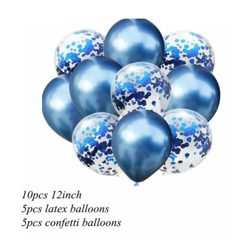12 дюймов металлические цветные латексные шары конфетти микс 10 шт гелиевые надувные шары шар на день рождения, свадьбу, вечеринку