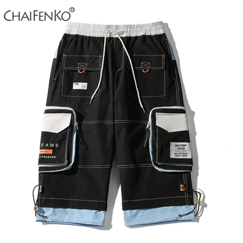 

CHAIFENKO Summer Fashion Men Shorts 2020 New Hot Motion Casual Pocket Tooling Shorts Hip Hop Streetwear Harajuku Shorts Mens