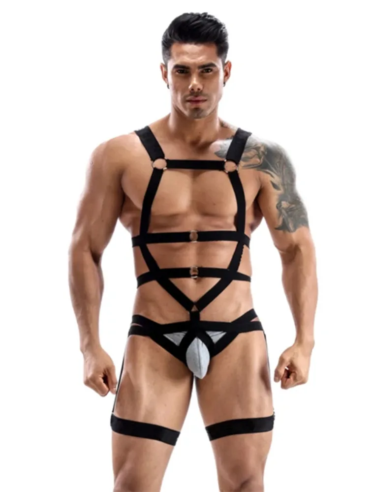 Exotic Tank Top Men Sexy Body Chest Harness Bondage Gay Sexual Night Club  Lingerie Strap Male Exotic Dancewear Stripper Clothes - Exotic Tanks -  AliExpress