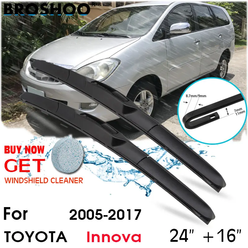 

Car Wiper Blade Front Window Windscreen Windshield Wiper Fit Blades Accessories For TOYOTA Innova 24"+16" 2005-2017