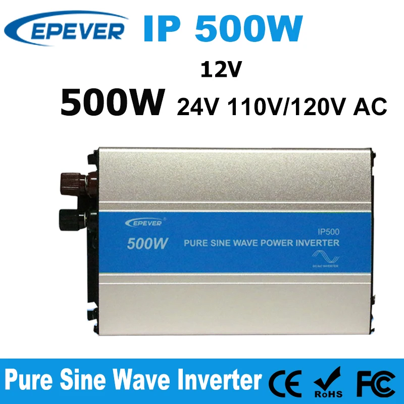 50HZ 60HZ Solar Inverter EPEVER 500W Pure Sine Wave Inverter 12VDC Input 110VAC 120VAC Output 500W 
