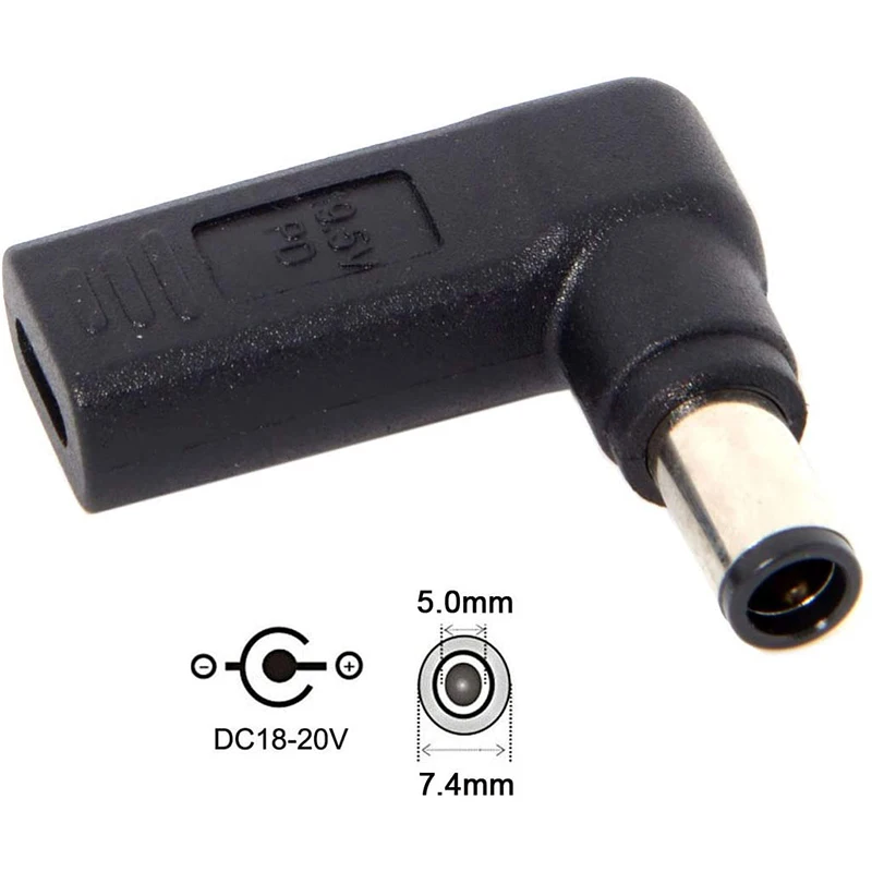 USB 3 1 Type C адаптер зарядного устройства для ноутбука конвертер 90 градусов Женский