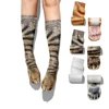 Calcetines largos de algodón suave y divertido para hombre y mujer, calcetín de tobillo alto con diseño de gato en 3D, de leopardo, Tigre, Harajuku, para Navidad ► Foto 2/6
