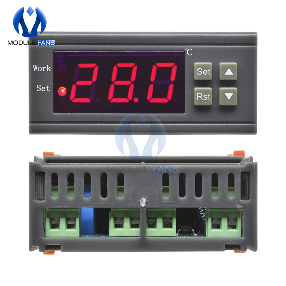 DC 12V 24V AC 110V 220V светодиодный цифровой термометр регулятор температуры с NTC 10K 3435 термобаллон термостата сенсор