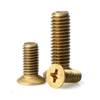 

3pcs M8 Phillips countersunk copper screws cross flat head machine teeth screw mechanical bolts brass bolt GB819 12mm-70mm long