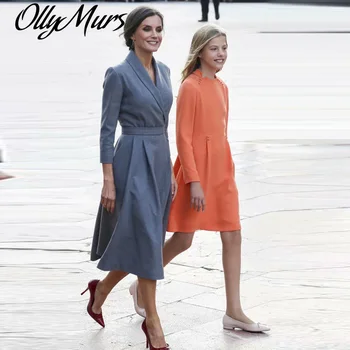 

2020 Autumn High Quality Fall Women's Dress New Fashion Work Formal V-Neck Vintage Elegant Office Ladies Long Dresses Female