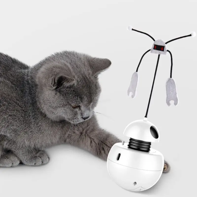 

3IN1 Robot Pet Interactive Cat Toy Rotating Ball Tumbler Kitten Light Spinning Toys