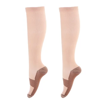 

Unisex Copper Infused Compression Socks Calf Sleeve 20-30mmHg Graduated Flight Travel Anti-Fatigue Knee Magic sock