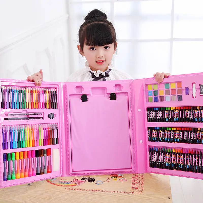 208 шт цветные карандаши, акварельные карандаши, набор для рисования, игрушки для рисования, художественные маркеры, школьные принадлежности, подарки для детей