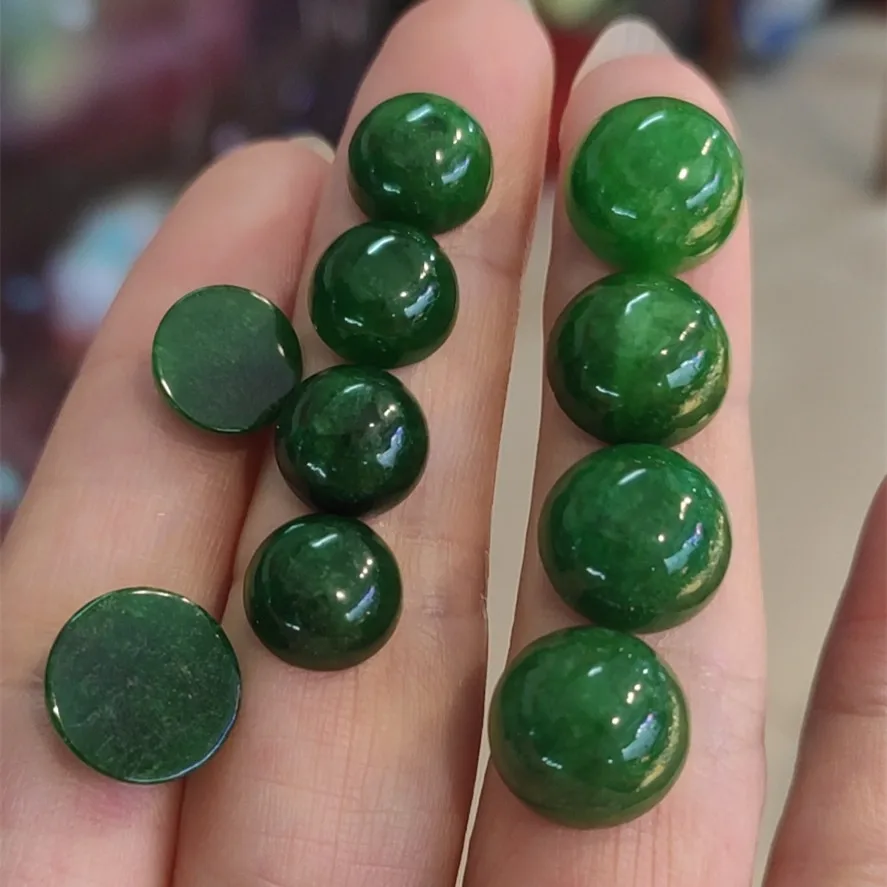 1pcs Wholesale nature gemstones  bedeltjes esmeraldas naturales stone Green round oval ring earring anillos jade anel masculino 2pcs lot natural peridot loose stone heart shaped 6mm 8mm peridot loose stone natural gemstones gemstones for jewely