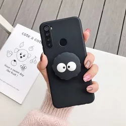 3D Silicone Cartoon Phone Holder Stand Cover - iPhone 6 6 s (Black case big eyes)