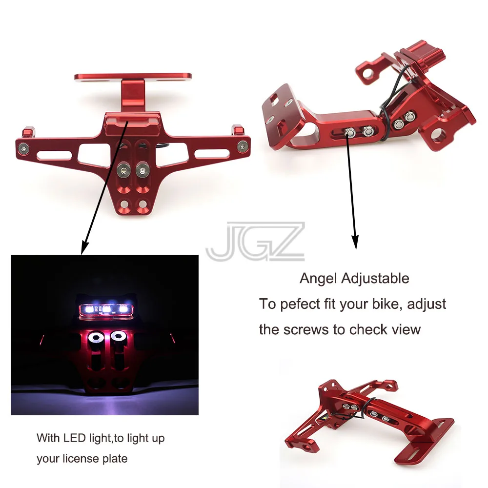 Алюминиевый кронштейн для номерного знака CNC мотоцикла с рамкой w/h светодиодный
