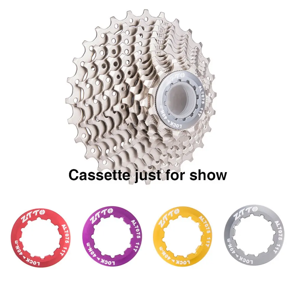 Universal Ultra Lightweight Aluminum Alloy MTB Mountain Road Bike Cassette Cover Lock Ring Speed Freewheel Cap 11T 5 Colors