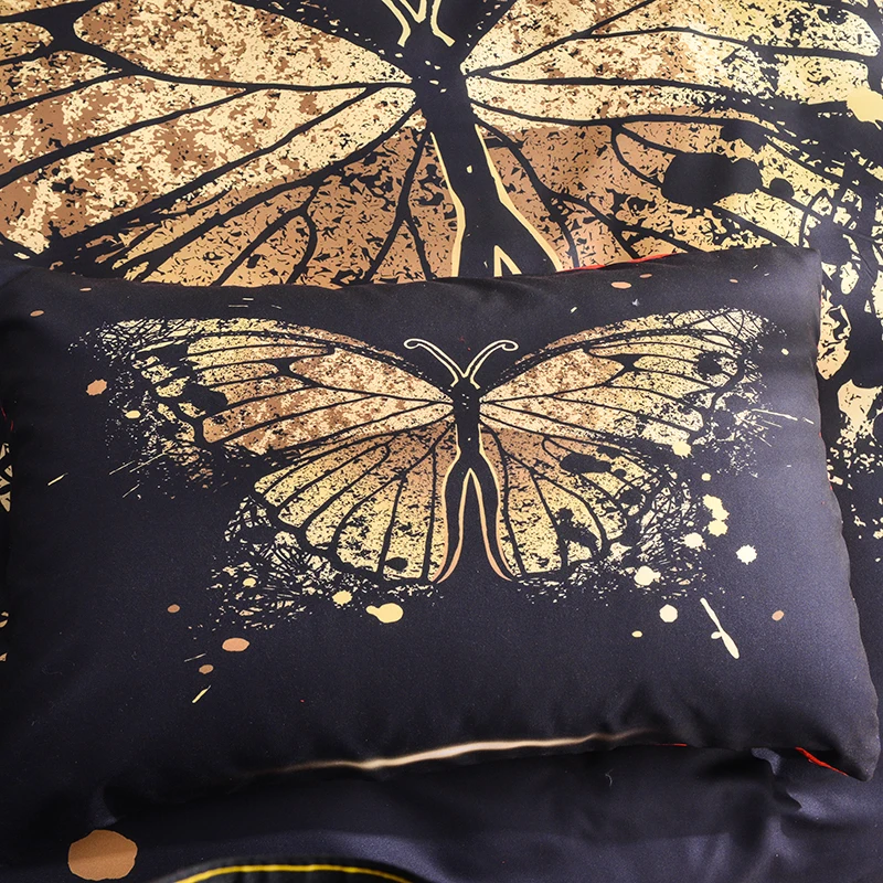 3D бабочка постельные принадлежности с цветами Набор пододеяльников плед королевского размера постельных принадлежностей Бабочка печать одеяла с застежками США/Великобритании/AU/EU Размер