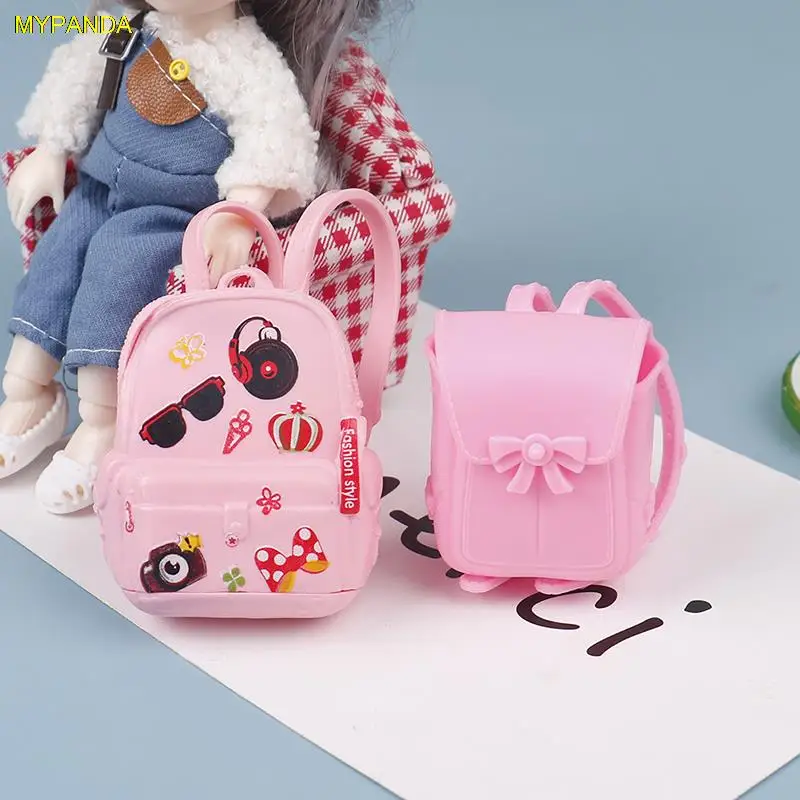 Mini PVC Schoolbag For Doll Dollhouse Accessories Detachable And Internally Attachable Toyschoolbag Backpack | Игрушки и хобби
