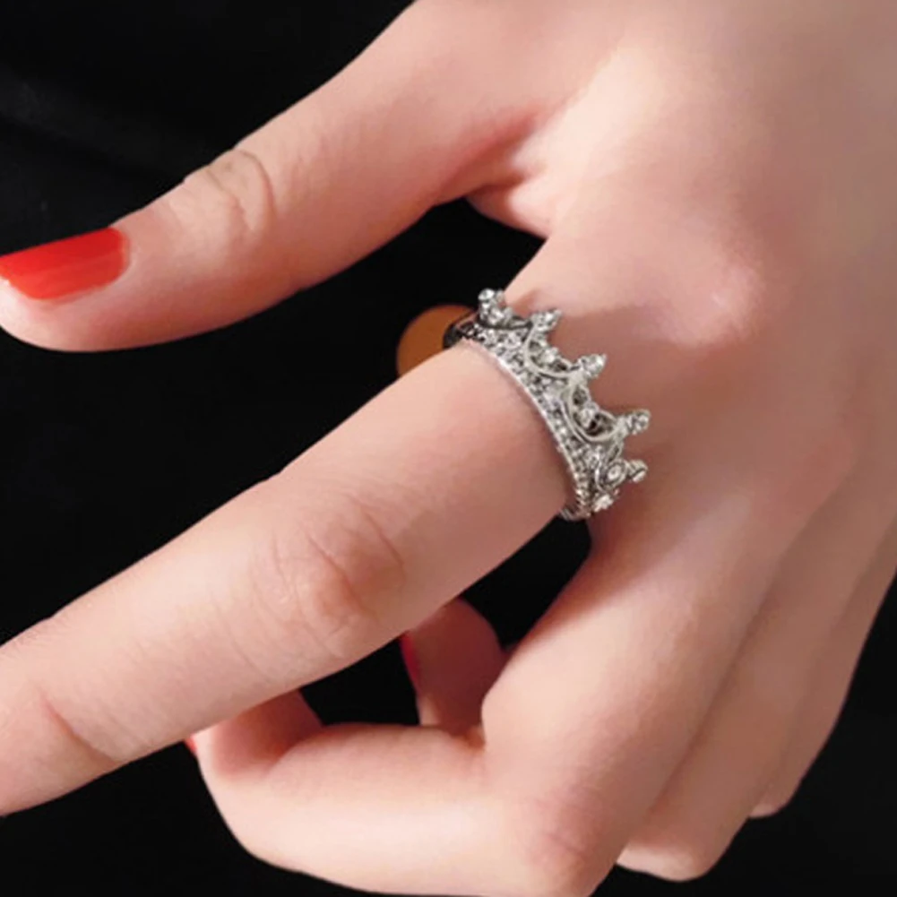 Simple & Classic Crown Women Rings Wedding Bridal Ring Romantic Gift For Girl
