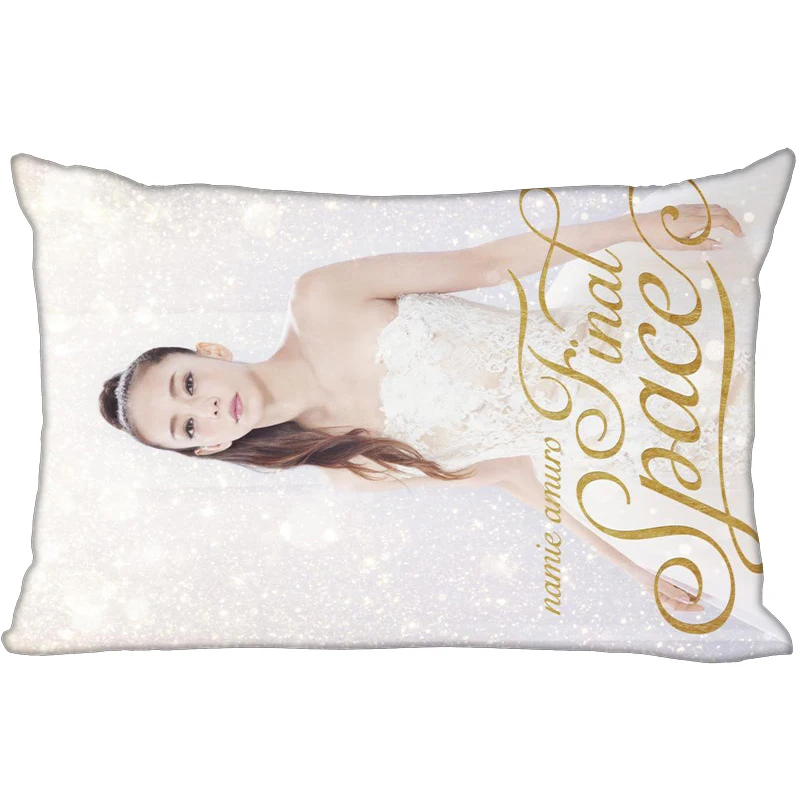New Custom Namie Amuro Printing pillowcover Two sides Standard Satin Silk Soft Rectangle Pillowcases zipper More size - Цвет: 23