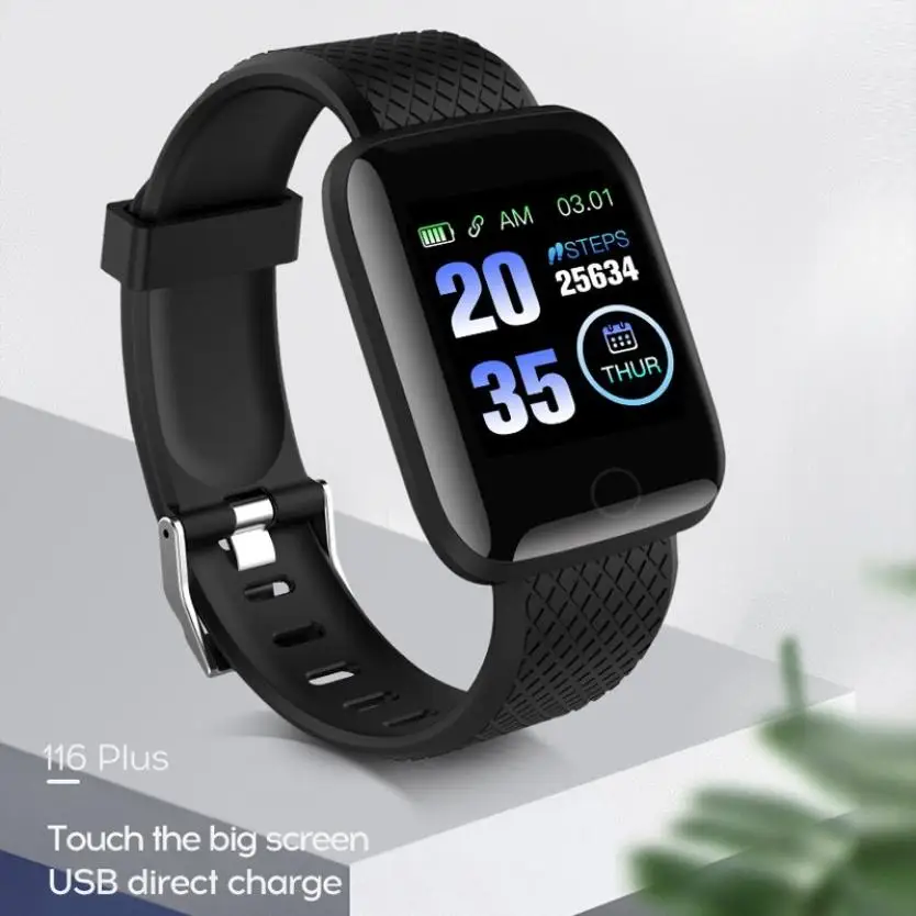 116 PLUS 1.3in HD Color Screen Smart Bracelet FitPro Solution TP Plastic USB Charging Port Smart Watch (12)
