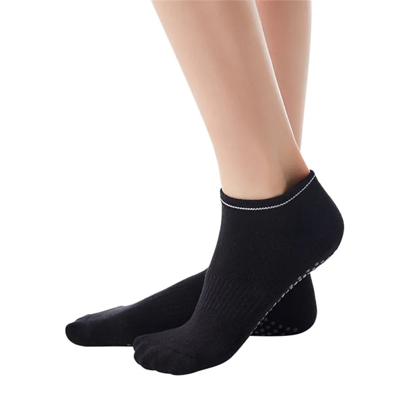 Нескользящие, для йоги носки для Для женщин противоскользящая Барр носки для фитнеса с ручками для Для женщин спортивные палец носки 30SE10