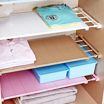 

Wall Mounted Kitchen Rack Space Saving Wardrobe Decorative Shelves Cabinet Holders adjustable Closet Organizer Storage Shelf