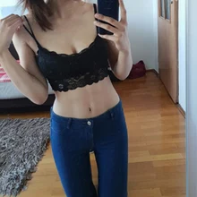 Сексуальный женский кружевной лифчик, жилет на бретельках, Мягкий бандо, Женский бюстье, бюстгальтер на бретельках, тонкий однотонный базовый лифчик, бюстгальтер с мягкими чашечками, укороченный топ