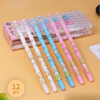 

12 pcs/lot Cute Sumikko Gurashi Gel Pen 0.5mm black ink Signature Pens School Office writing Supplies Promotional Gift