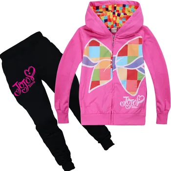 

Spring Autumn Hot Cartoon jacket pants sets JOJO siwa Print Hoodie T-Shirt Cotton Tops Girls T-Shirt Children's Clothes 4-12Y