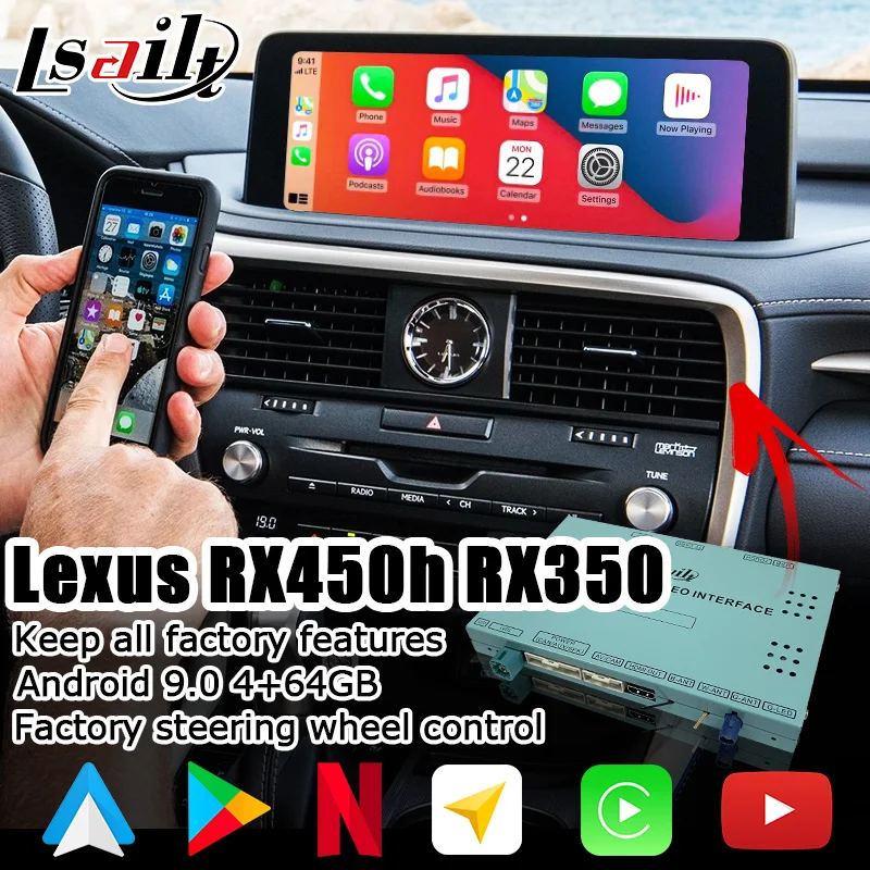 Блок интерфейса Android/carplay для Lexus RX 2020 12 3/8 видеоинтерфейс с дистанционным