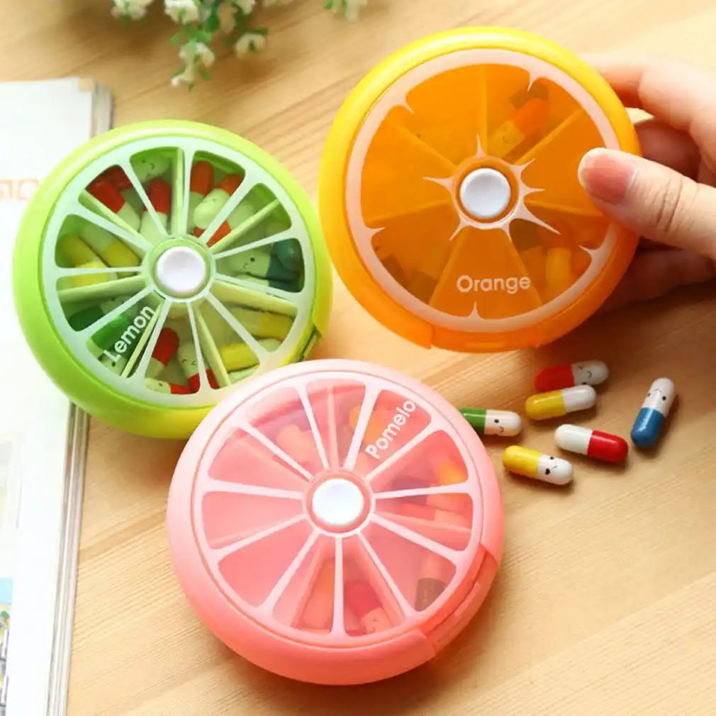 portable separate round rotatable pills food grade
