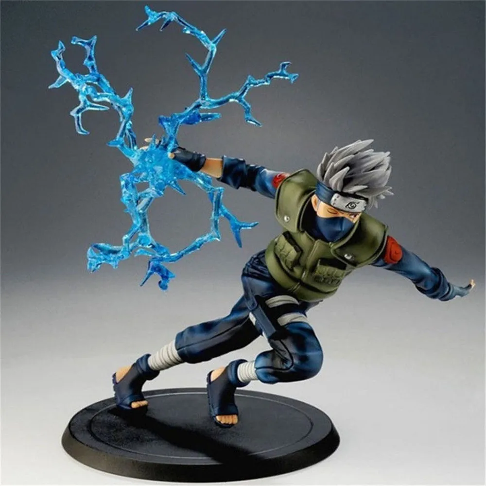 FMRXK 22cm Naruto Kakashi Sasuke PVC Action Figure Anime Puppets Toys Model Desk Collection For Kits Chich