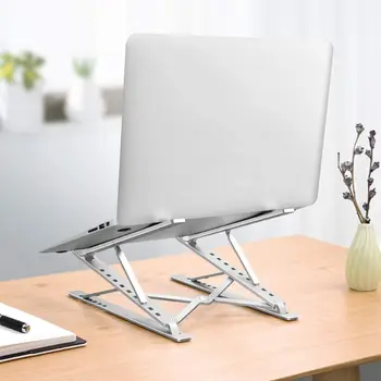 

Laptop Stand Portable 6+9 Levels Double Layer Height Adjustable Aluminum Foldable Laptop Holder Raise Laptop to Eye Level