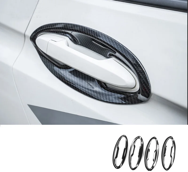 Наклейки из углеродного волокна дверная ручка крышки отделка наклейки автомобильные аксессуары для Honda Jazz Fit GK5 - Цвет: handle bowl