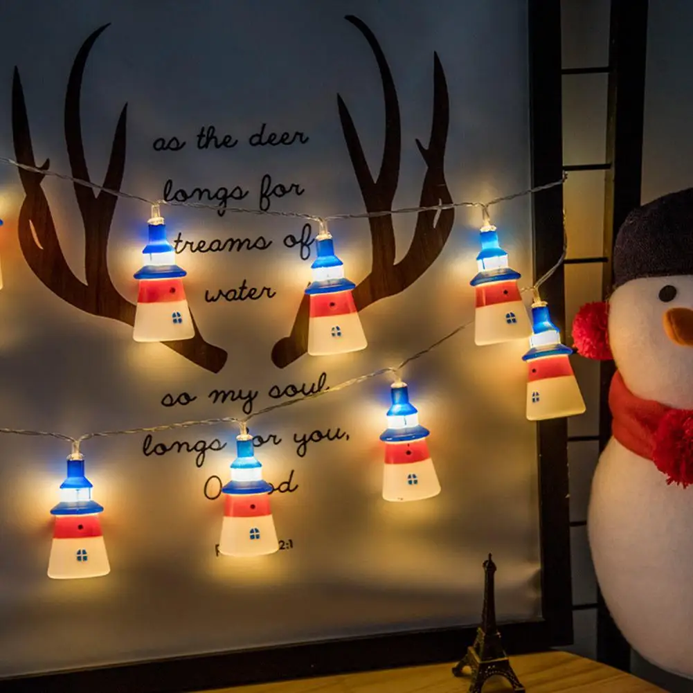 

TPFOCUS Decoration LED String Lighthouse Lights Christmas Decoration DIY Party Festival Decor Light Battery Power Supply
